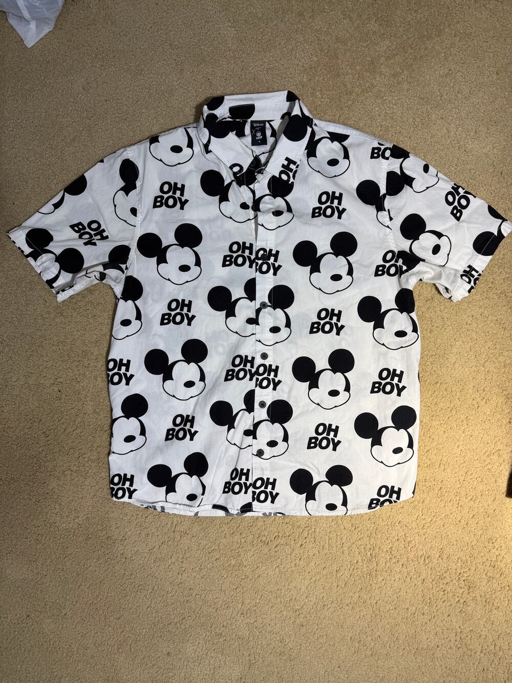 Disney x Neff "Oh Boy!" Mickey Mouse Short-Sleeve Button-Down Shirt